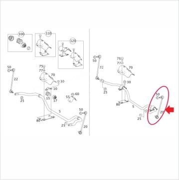 Viano-Vito W639 Viraj Askı Rotu-Z Rot Ön Sol/Y.M.