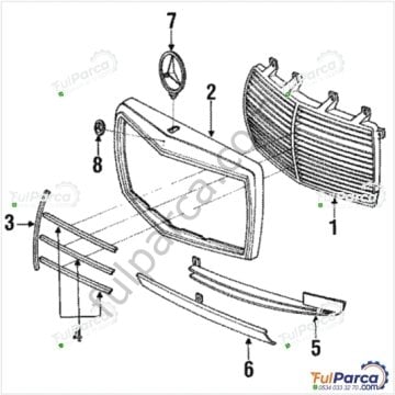 Mercedes W123/W115/W116/W126 Ön Panjur Nikelaj Takımı/Panjur Petek Nikelajı Takım