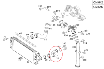 Sprinter W906 642/646 Motor İntercooler Hortumu,Turbo Hortumu Sol