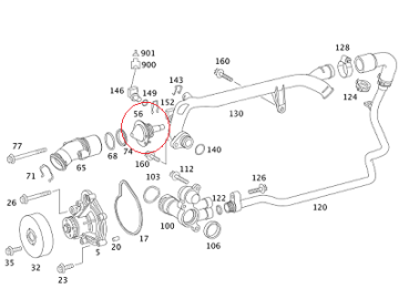 Mercedes W203/W204/W209/W211/W212 271 Motor Termostat