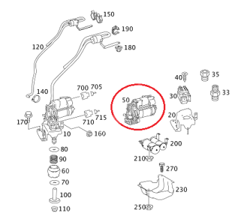 Mercedes W164/ML164 Amortisör Hava Kompresörü