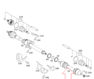 Mercedes W169/A169/W245 Orjinal GKN Otomatik Aks Sol