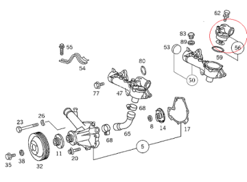 Mercedes W202/W210 111 Motor Termostat
