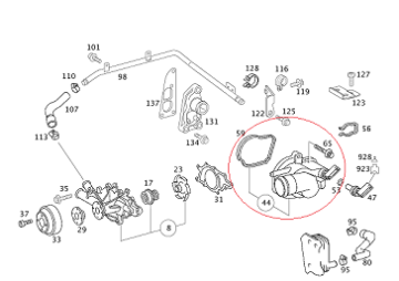 Sprinter W904 315/515  Euro 3-Euro 4 646/611 Motor Termostat içi