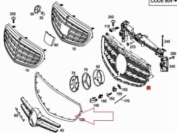 Mercedes W212 Ön Panjur Nikelaj Çerçevesi