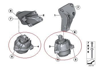 Bmw 5 Seri F10/F11/F18/F07 N20 Motor Motor Kulağı/Motor Takozu