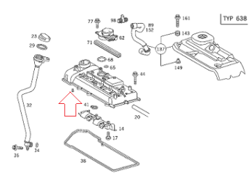 Vito W639/Viano/W638 611Motor/646 Motor Üst Kapak/Külbütör Kapağı-Piyano Kapağı
