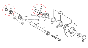 Mercedes W168/A168/Vaneo W414 Seri Arka Alt Salıncak Pimleri/Salıncak Burcu/Salıncak Tamir takımı