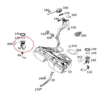 Mercedes W212/W213 642/651 Motor Yakıt Pompası/Yakıt Şamandırası Sağ