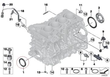 Bmw E81/E82/E87/E88/E90/E91/E92/E93 F20/F21/F22/F23/F30/F31/F35/F33/F36 N20/N26/N52 Motor Krank Keçesi ÖN