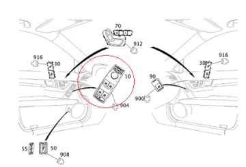 Mercedes  W212/W204/W207/W166/W164 Cam Kontrol Düğmesi/Cam Açma Kapama Düğmesi/Cam Açma Şalteri Sol