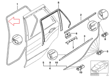 Bmw X5 E53 Arka Kapı Lastiği/Kapı Fitili