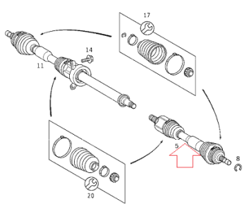 Mercedes W168/Vaneo 414 166 Motor  Ön Sol Aks/Aks Mili/Tahrik Mili