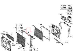 Mercedes W204/W212/W207/GLX X204 651/274/113/276 Motor Su Radyatörü