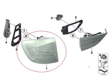 Bmw X1 E84 Arka Stop Lambası Dış Sol