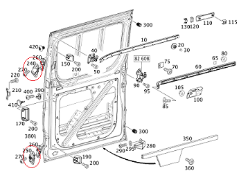 Sprinter W906 Sürgülü Kapı Kilit Karşılığı Orta Üst/Alt Sağ