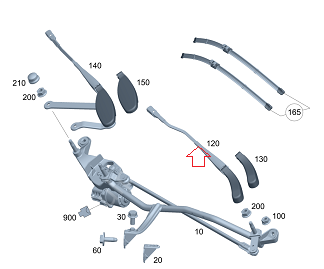 Mercedes W205 Ön Silecek Kolu SOL