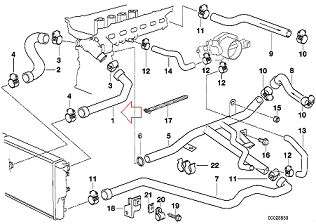 Bmw E39 M52 Motor  Radyatör Üst Hortumu