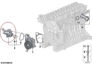 Bmw E87/E46/E90/E60/X5 E53/X5 E70/X6 E71 N57 N2 MotorTermostat 88°C