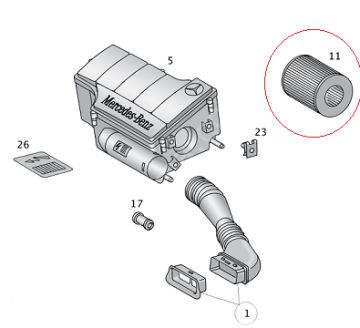 Vaneo W414/W168 1.6 166 Motor Hava  Flitresi