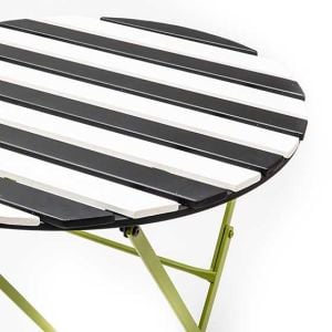 Outdoor Black & White Metal Bistro Table