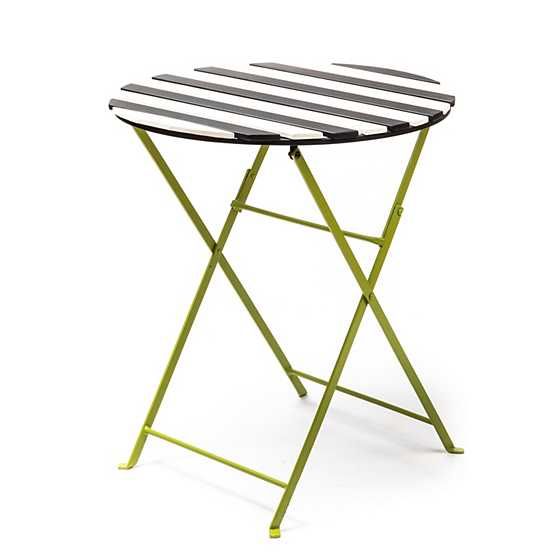 Outdoor Black & White Metal Bistro Table