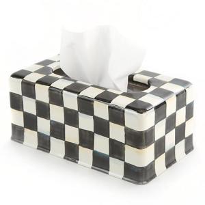 Courtly Check Enamel Standard Tissue Box Cover