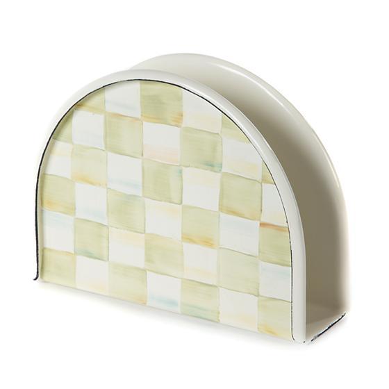 Parchment Check Enamel Napkin Holder