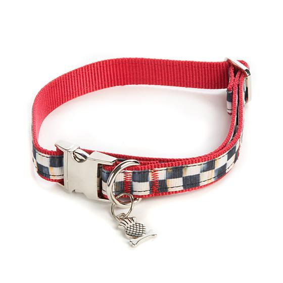 Courtly Check Couture Red Pet Collar - Medium