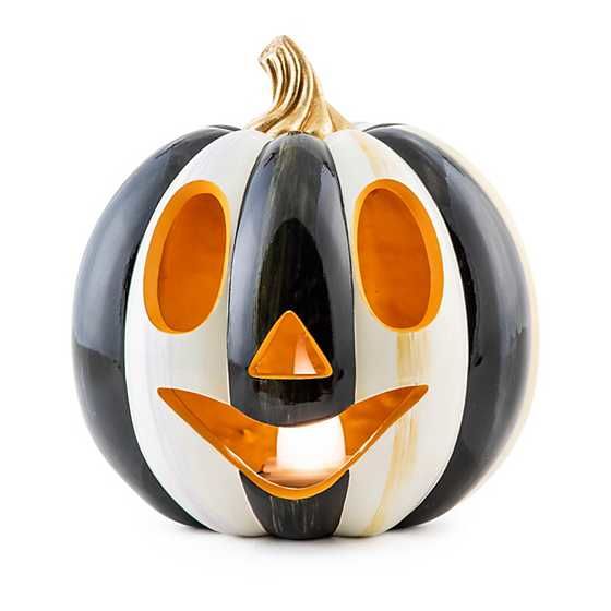 Courtly Stripe Illuminated Jack O' Lantern