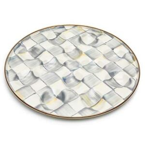 Sterling Check Enamel Egg Plate