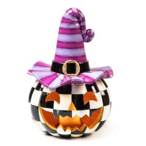 Illuminated Happy Jack Pumpkin - Purple Hat