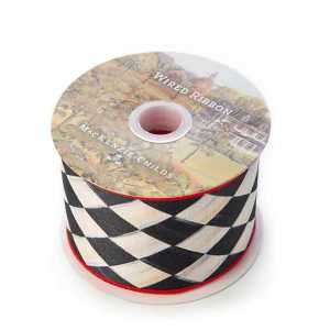 Courtly Harlequin 3'' Ribbon - Red