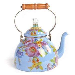 Flower Market 3 Quart Tea Kettle - Blue