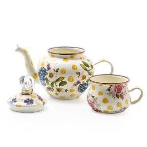 Wildflowers Enamel High Tea - Yellow