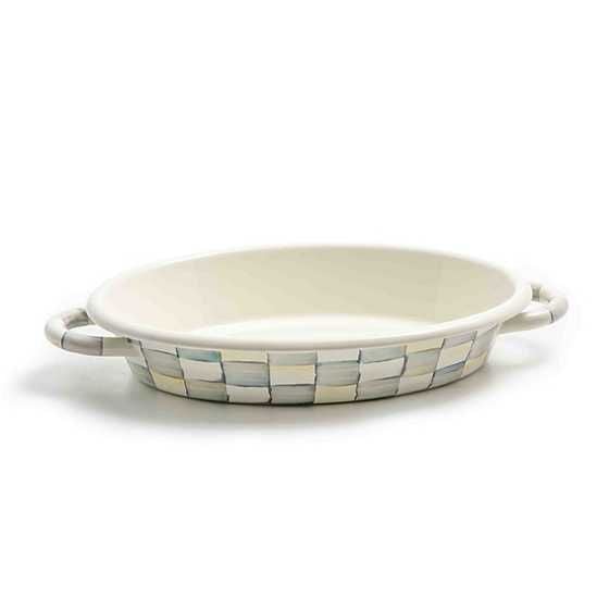 Sterling Check Enamel Oval Gratin Dish - Medium