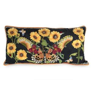 Monarch Butterfly Lumbar Pillow - Black