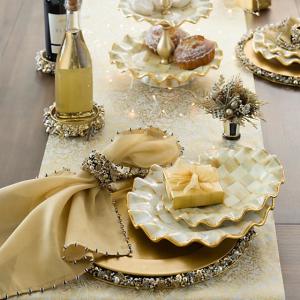 Parchment Check Fluted Dessert Plate