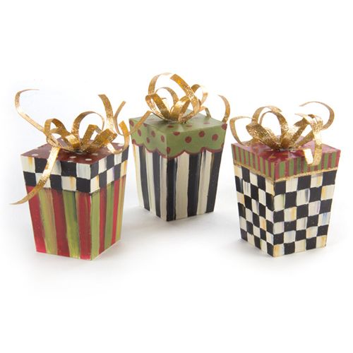 Gift Box Ornaments - Set of 3
