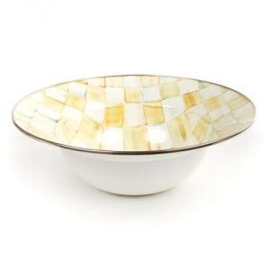 Parchment Check Enamel Serving Bowl