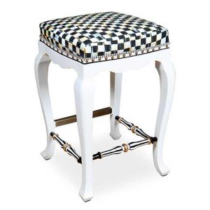 Courtly Check Counter Stool - White