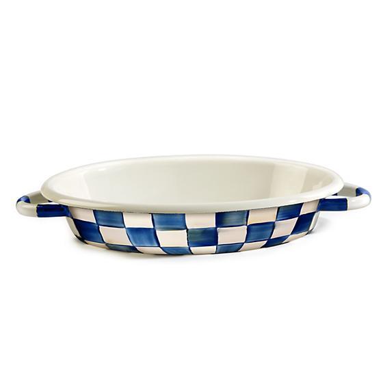 Royal Check Enamel Oval Gratin - Medium