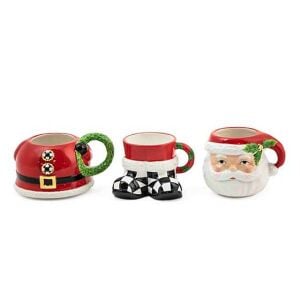 Granny Kitsch Santa Mug Tower