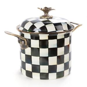 Courtly Check Enamel 7 Qt. Stockpot
