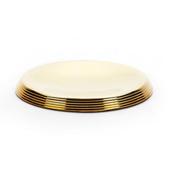 Ribbed Pillar Candle Holder - Gold