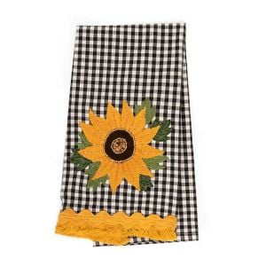 Gingham Sunflower Dish Towel