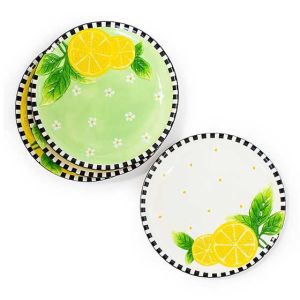 Lemon Dessert Plates, Set of 4