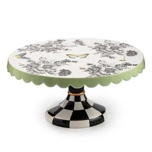 Butterfly Toile Large Pedestal Platter