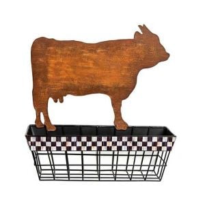 Courtly Check Cow Wall Basket