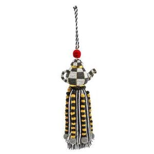 Courtly Check Tea Kettle Beaded Tassel